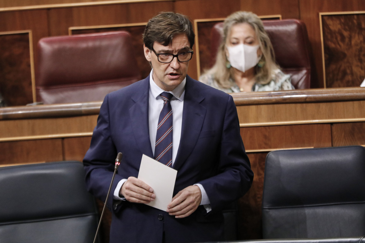 El ministre de Sanitat, Salvador Illa, intervé en la penúltima sessió plenària al Congrés dels Diputats abans de l'parèntesi estival, a Madrid (Espanya), a 22 de juliol de 2020. El ple, aborda, entre altres temes, les mesures de emergència de l'G