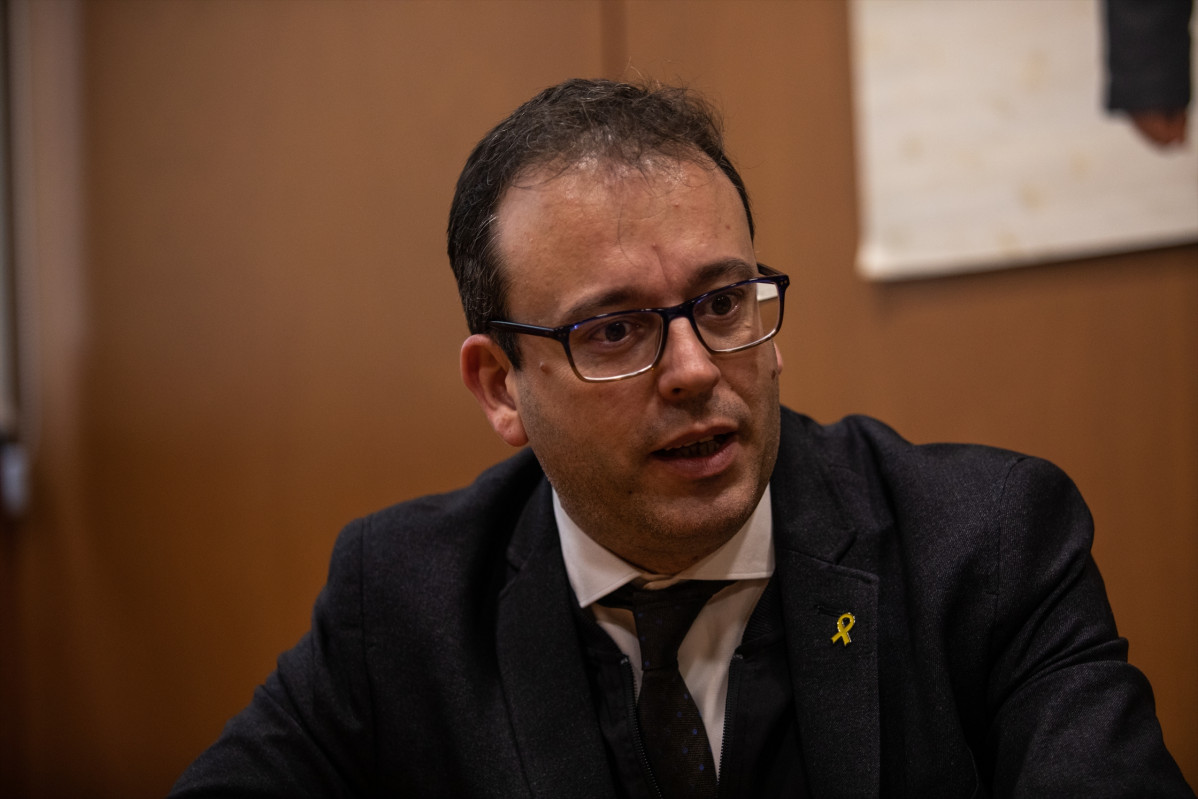 El portaveu de l'PDeCAT al Parlament de Catalunya, Marc Solsona, durant la seva entrevista amb Europa Press a Barcelona (Espanya), a 25 de febrer de 2020