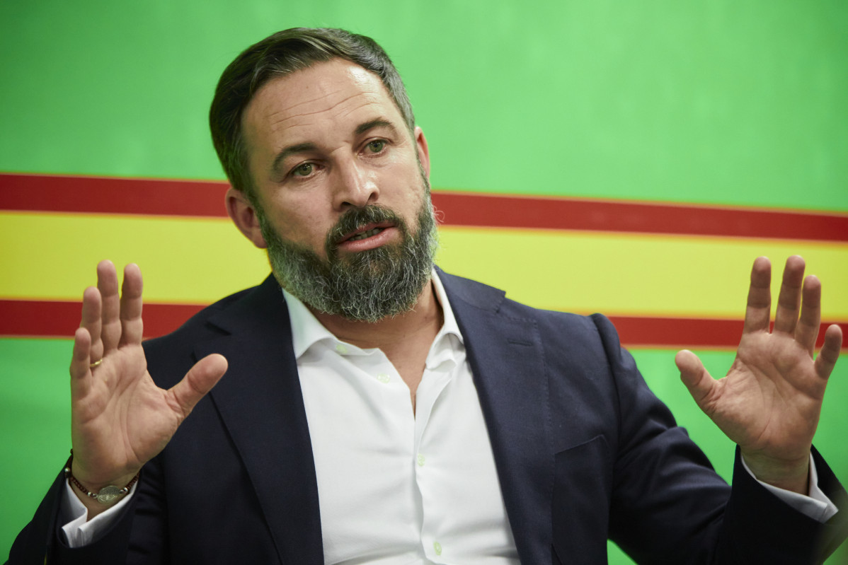 El president de Vox, Santiago Abascal, durant una entrevista amb Europa Press a la seu de el partit, a Madrid (Espanya) a 4 d'agost de 2020.