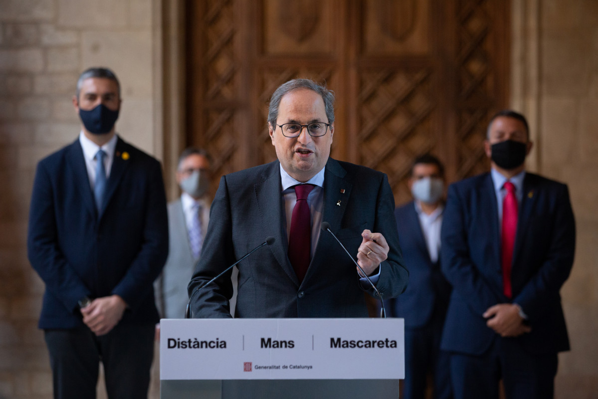 El president de la Generalitat, Quim Torra, realitza una declaració institucional hores després de conèixer la seva inhabilitació.