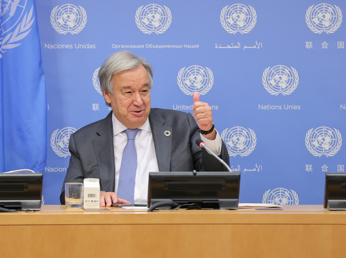 29 September 2020, US, New York: UN Secretary-General Antonio Guterres, delivers a press statement during the 75th session of the United Nations General Assembly. Photo: Luiz Rampelotto / ZUMA Wire / dpa