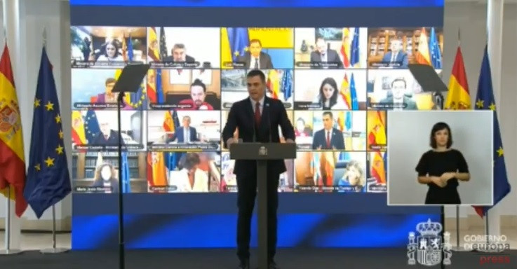 El president de Govern, Pedro Sánchez, presenta el Pla de Recuperació, Transformació i Resiliència de l'Economia Espanyola.