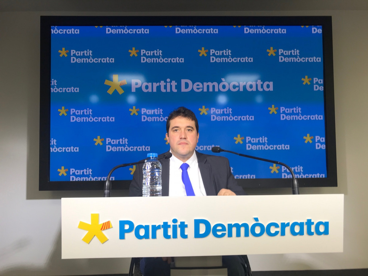 El president de l'PDeCAT, David Bonvehí, a roda de premsa el 30 de gener de l'any 2020.