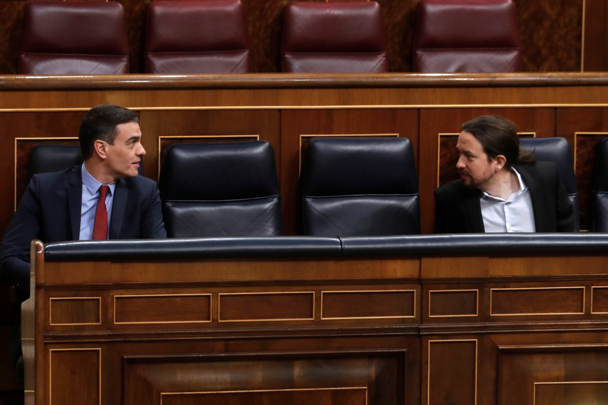 El president de Govern, Pedro Sánchez, i el vicepresident tercer, Pablo Iglesias.