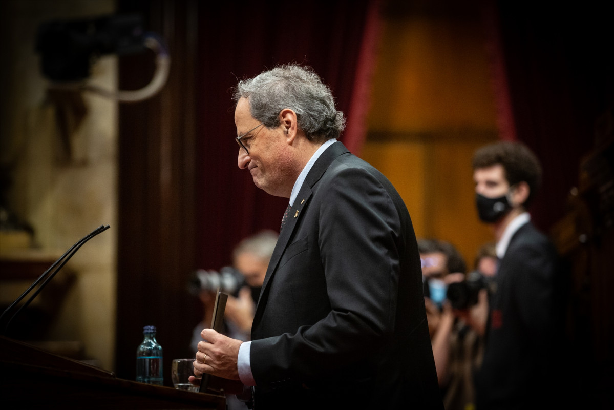 L'expresident de la Generalitat Quim Torra en una Sessió plenària a Parlament. Barcelona, Catalunya (Espanya), 30 de setembre de l'any 2020.