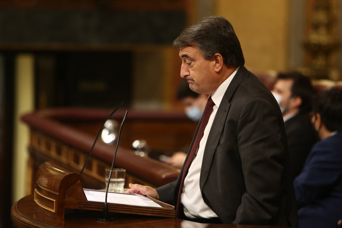 El portaveu de l'PNB al Congrés, Aitor Esteban, intervé durant el ple en què es debat la moció de censura plantejada per Vox, al Congrés dels Diputats.