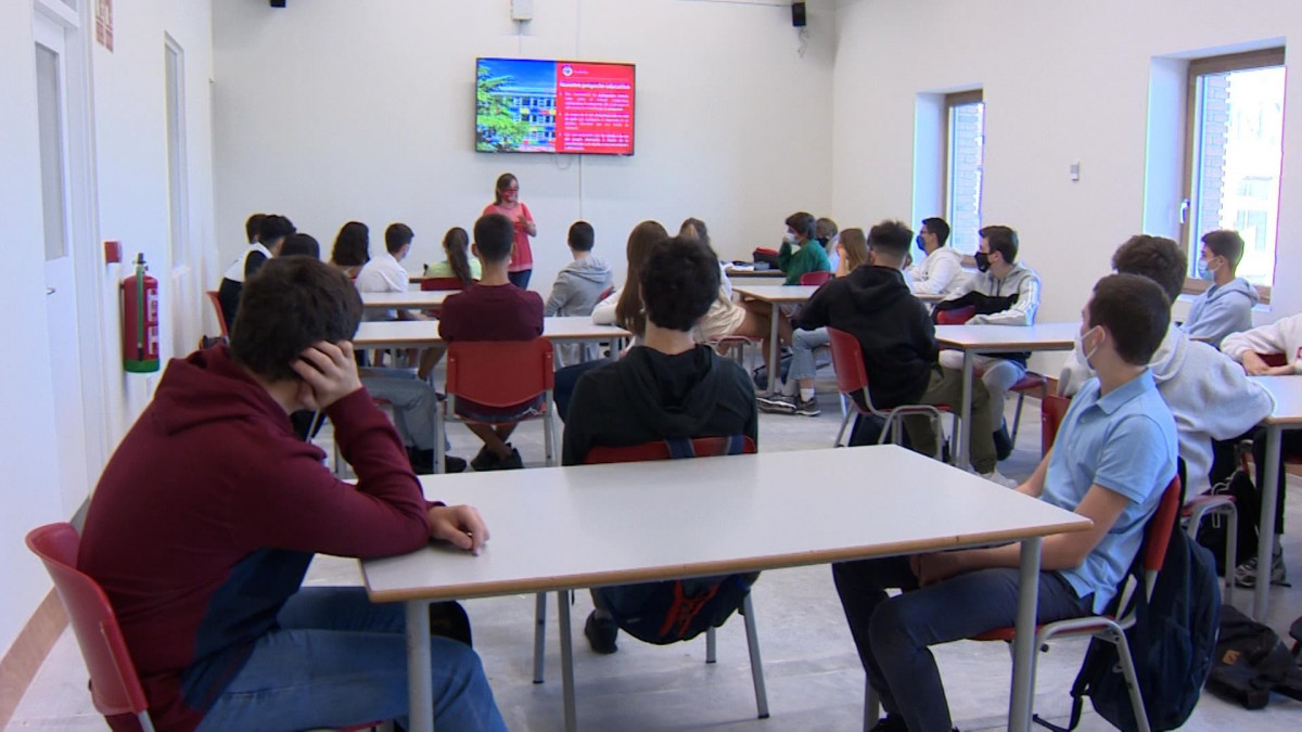 Imatges d'una aula de Batxillerat de l'Escola Ideo de Madrid