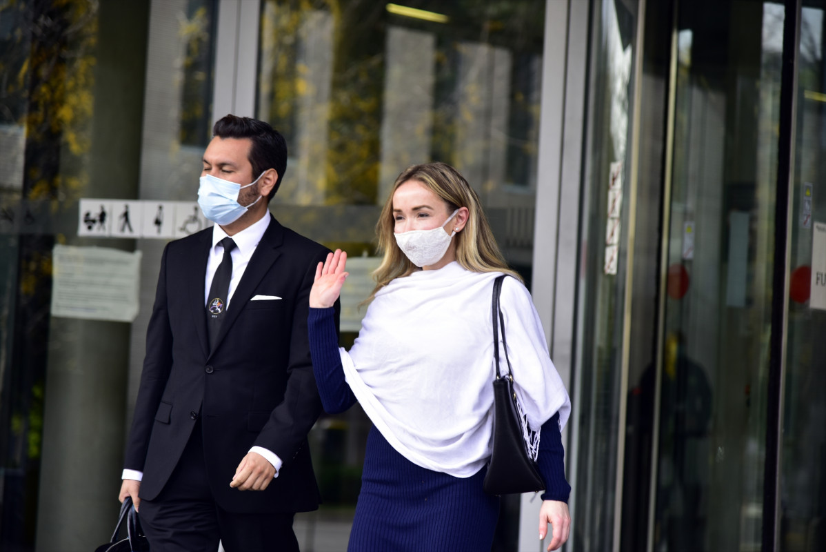 L'esposa de Josep Maria Mainat, Angela Dobrowolski, arriba a l'jutjat a Barcelona, a la Ciutat de la Justícia de Barcelona, Catalunya (España) a 25 d'octubre de 2020.