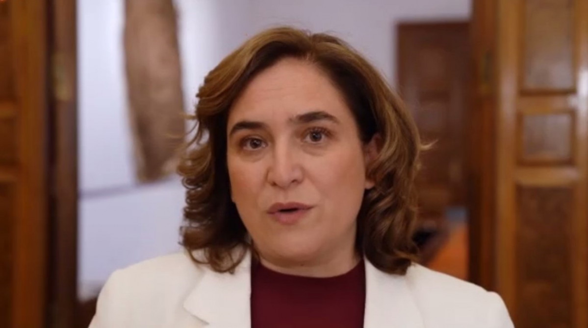 L'alcaldessa de Barcelona, Ada Colau, durant la seva intervenció telemàtica en l'acte de l'20 aniversari de l'22 @.