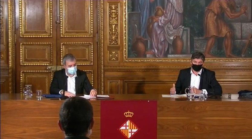 Jaume Collboni i Antonio Cañete signin el conveni