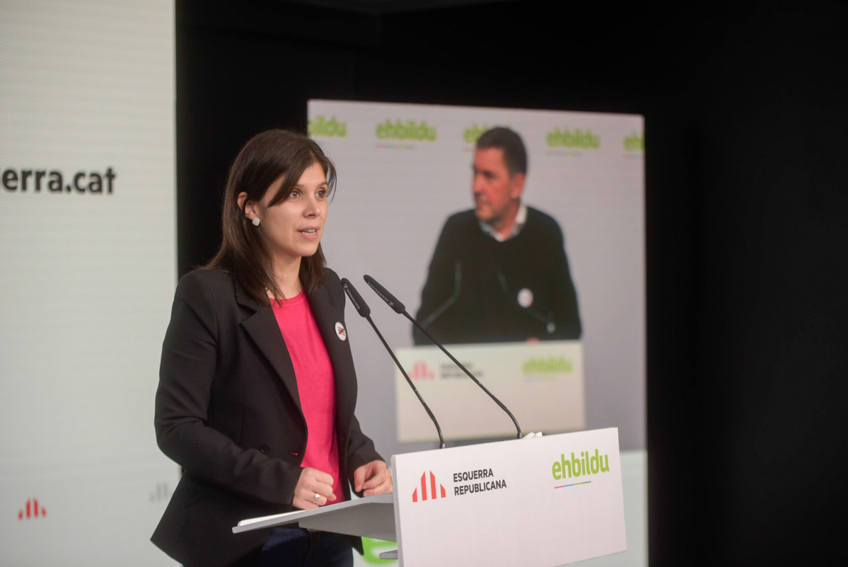 Roda de premsa telemàtica de Marta Vilalta (ERC) i Arnaldo Otegi (Bildu).