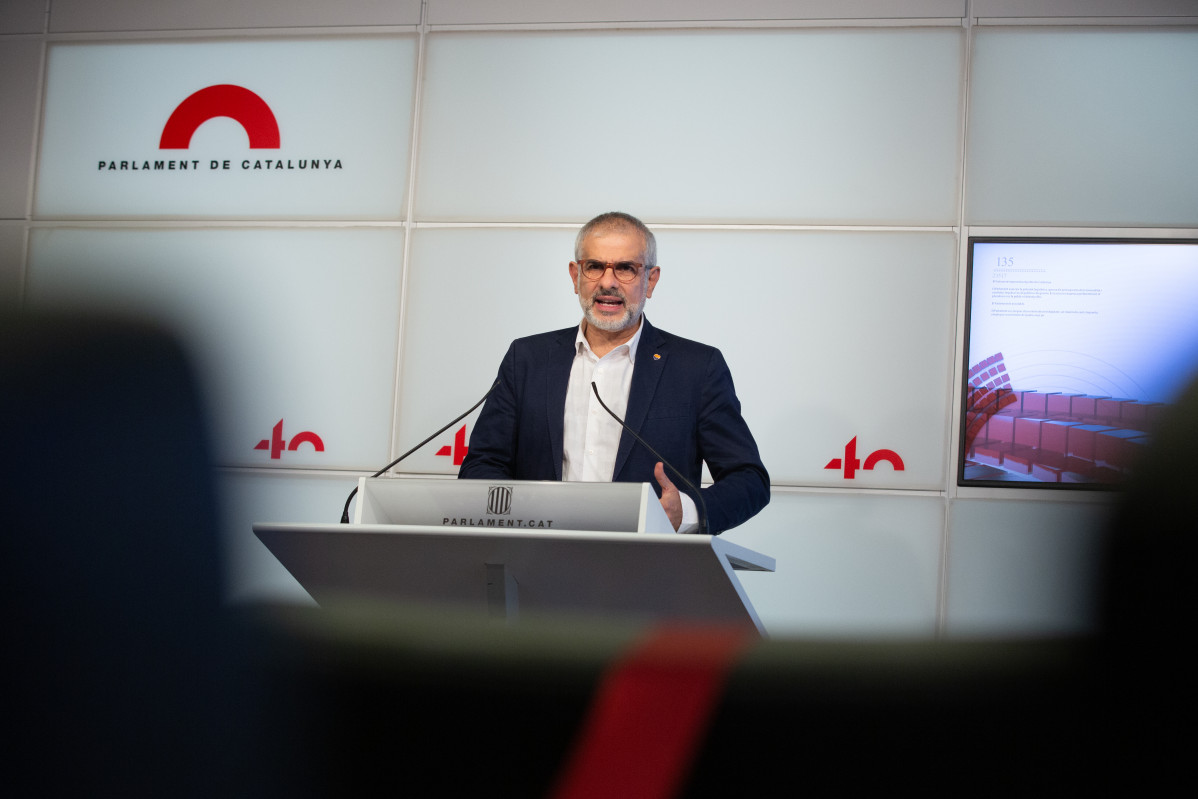 El líder de Cs a Catalunya, Carlos Carrizosa, intervé en una roda de premsa convocada davant els mitjans, a Barcelona, Catalunya, (Espanya), a 11 de novembre de 2020.