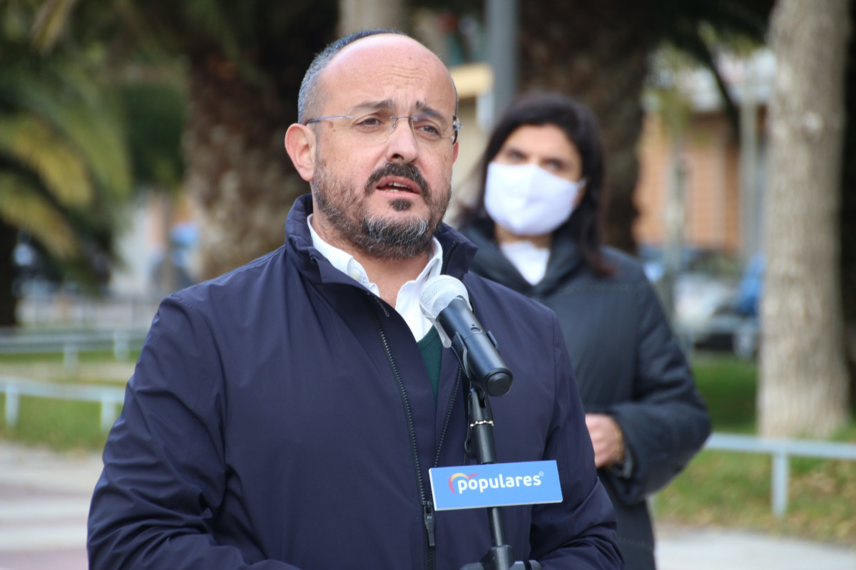 El líder de l'PP a Catalunya, Alejandro Fernández, en Declaracions a la premsa a Tarragona.