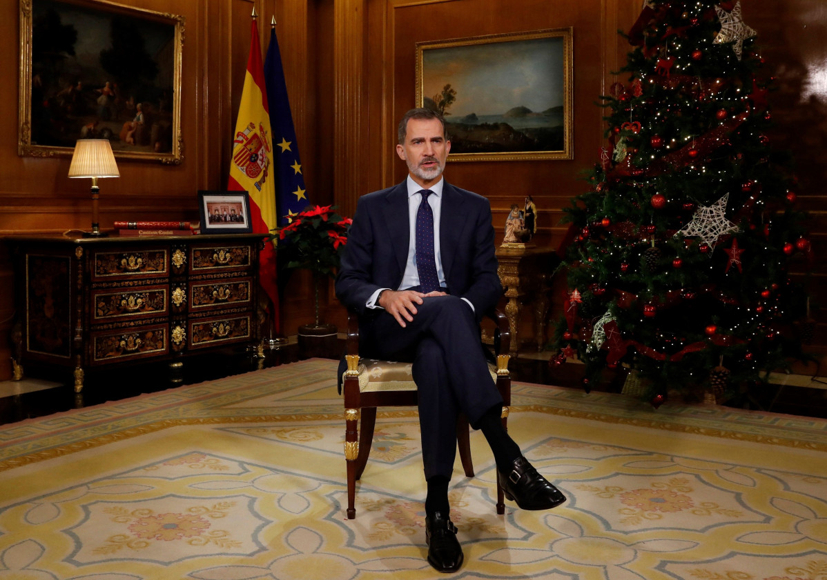 Imatge de l'tradicional missatge de Nadal del rei Felip VI