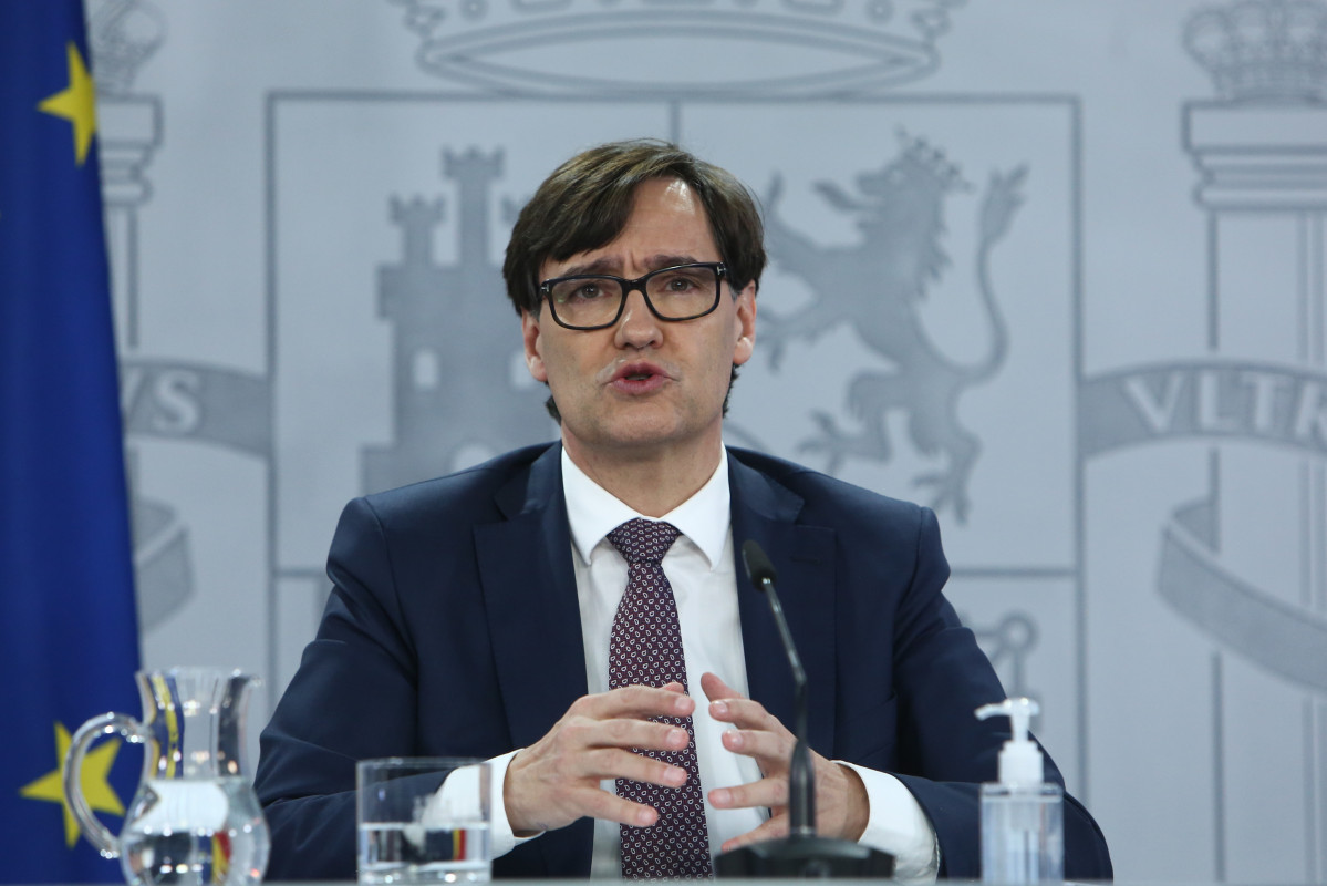 El ministre de Sanitat, Salvador Illa, ofereix una roda de premsa posterior a el Consell Interterritorial de Sistema Nacional de Salut, a la Moncloa, Madrid (Espanya), a 23 de desembre de 2020.