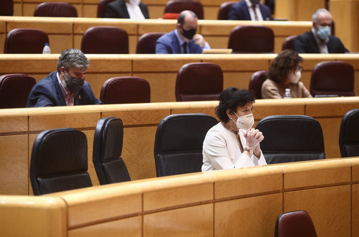 La ministra d'Educació, Isabel Celaá, en una sessió plenària al Senat el passat 23 de desembre, dia en què es va aprovar la nova Llei d'educació, la LOMLOE o 'Llei Celaá'