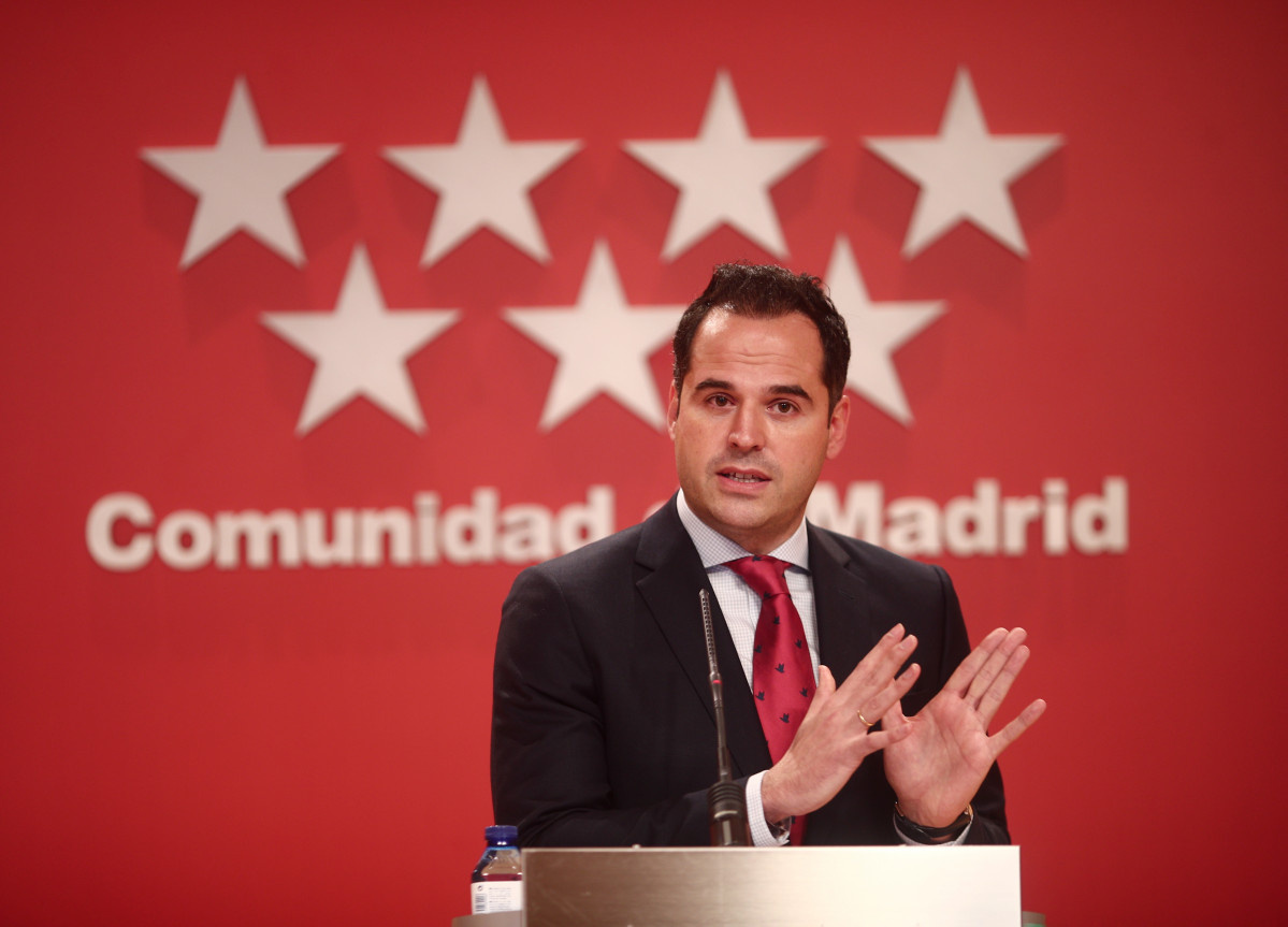El vicepresident de la Comunitat de Madrid, Ignacio Aguado, intervé en la roda de premsa convocada posterior a Consell de Govern de la Comunitat de Madrid celebrada a la Reial Casa de Correus, Madrid, (Espanya), a 27 de gener de 2021.