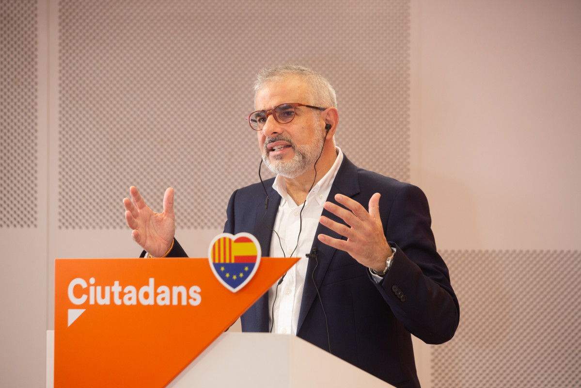 El candidat de Ciutadans a la presidència de la Generalitat de Catalunya en una trobada digital d'Europa Press. Barcelona, Catalunya (Espanya), 14 de gener de l'2021.
