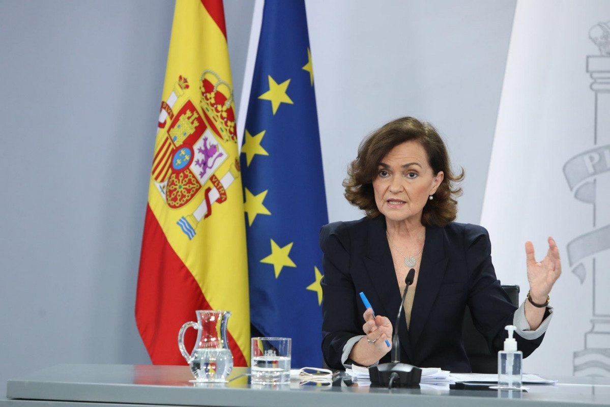 La vicepresidenta primera i ministra de Presidència, Relacions amb les Corts i Memòria Democràtica, Carmen Calvo