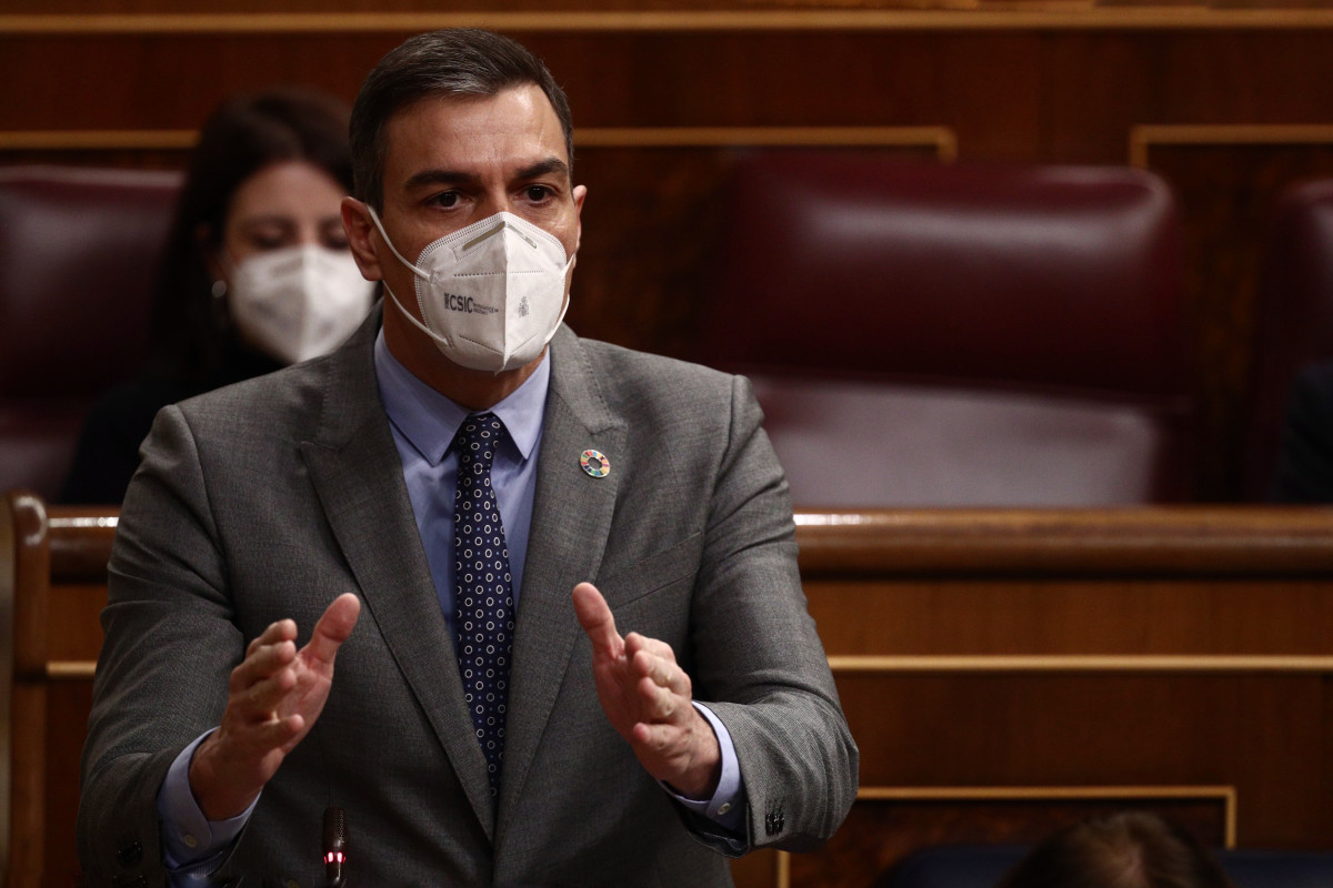 El president de Govern, Pedro Sánchez, intervé durant una sessió de control a l'Executiu al Congrés dels Diputats.