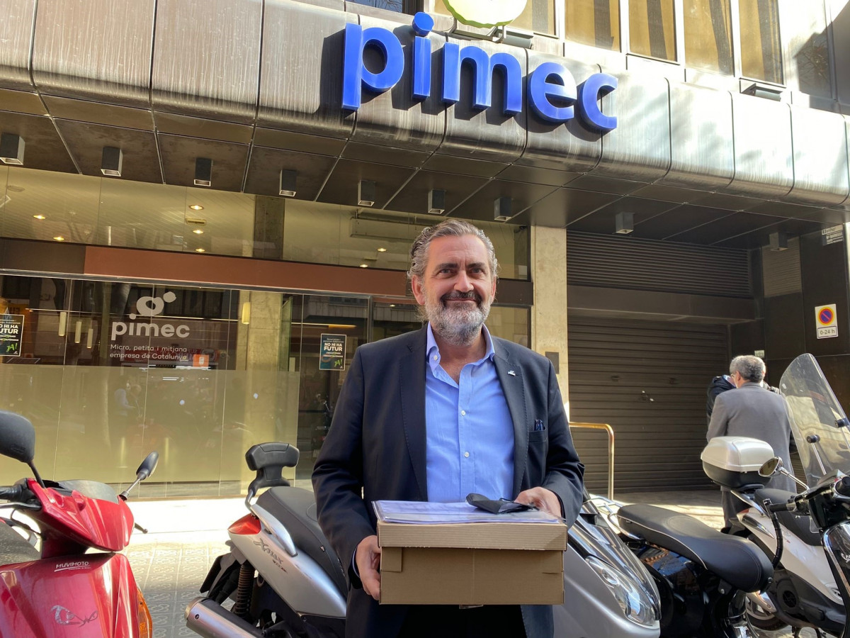 Pere Barrios, candidat a presidir les eleccions de Pimec en la presentació dels avals