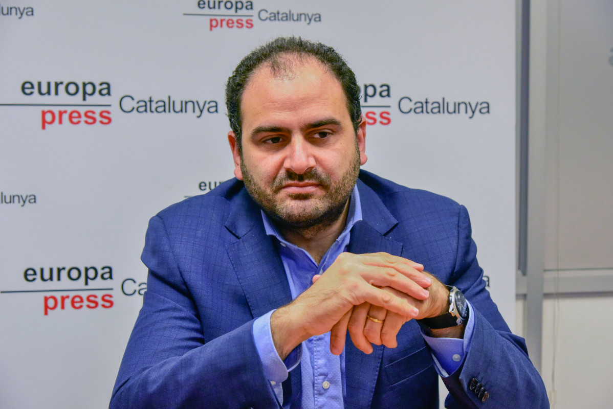 El president de Societat Civil Catalana (SCC), Fernando Sánchez Costa, durant una entrevista per Europa Press, a Barcelona, Catalunya (Espanya), a 3 de desembre de 2020.