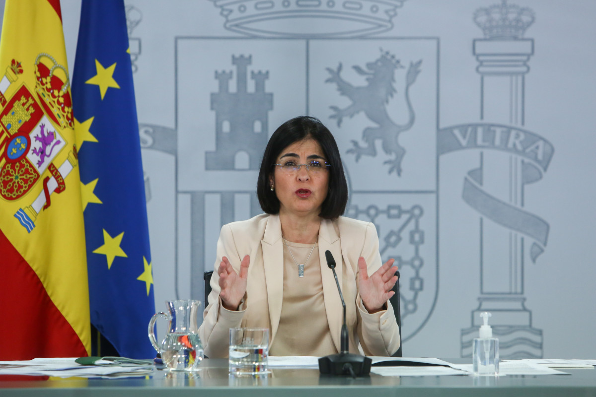 La ministra de Sanitat, Carolina Darias, en roda de premsa