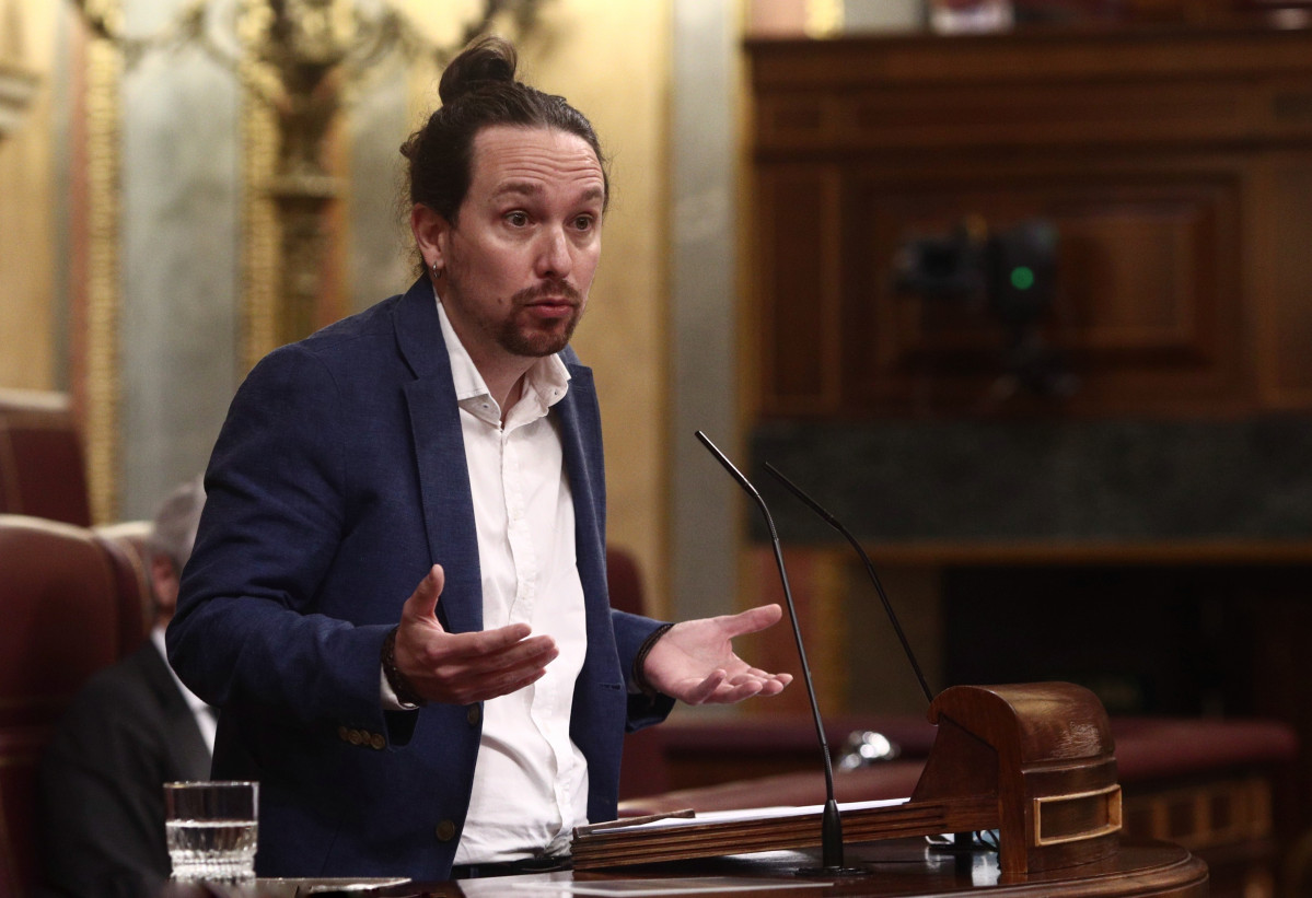 El vicepresident segon de Govern, Pablo Iglesias, intervé durant una sessió de control a Govern al Congrés dels Diputats, a Madrid (Espanya), a 10 de març de 2021.