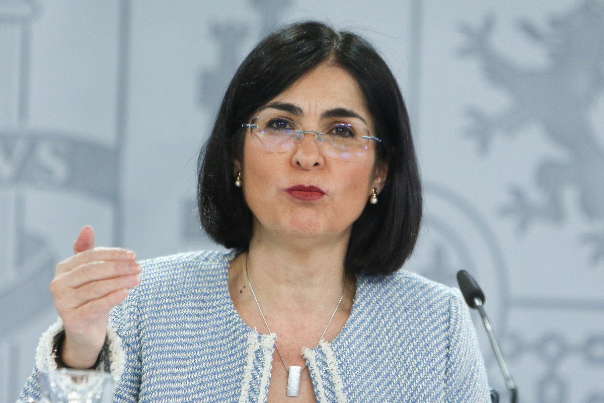 La ministra de Sanitat, Carolina Darias, ofereix una roda de premsa després de la reunió de Consell Interterritorial de Salut, a Madrid (Espanya), a 10 de març de 2021. El Ministeri de Sanitat i les comunitats autònomes han acordat finalment aquest miércol