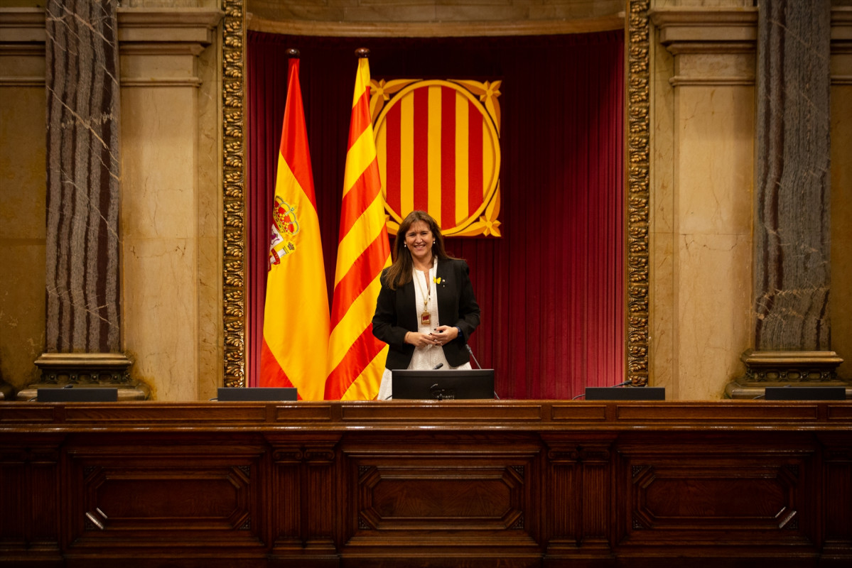 La presidenta de la Cambra catalana, Laura Borràs, en l'inici de la XIII legislatura, a Barcelona