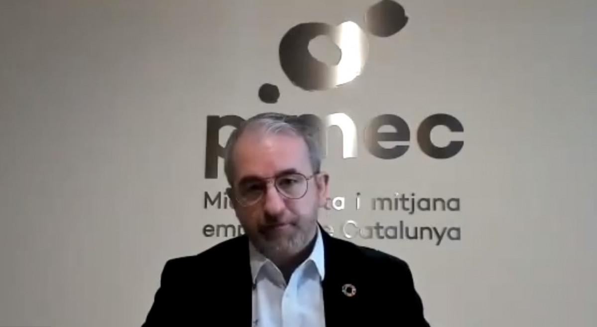 El director de l'àrea de treball de la patronal, Josep Ginesta, durant la presentació.