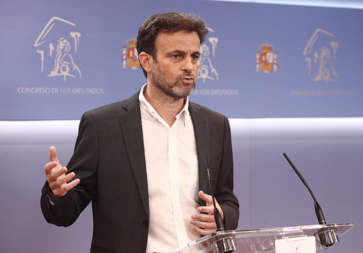 Arxiu - El president de el grup parlamentari d'Unides Podem al Congrés, Jaume Asens, durant una roda de premsa posterior a una reunió de la Junta de Portaveus al Congrés dels Diputats, a Madrid (Espanya), a 16 de febrer de 2021 .