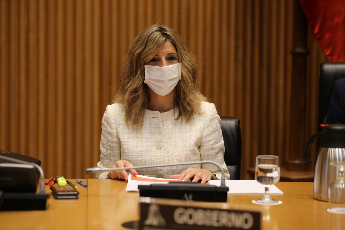 La ministra de Treball, Yolanda Díaz, compareix al Congrés