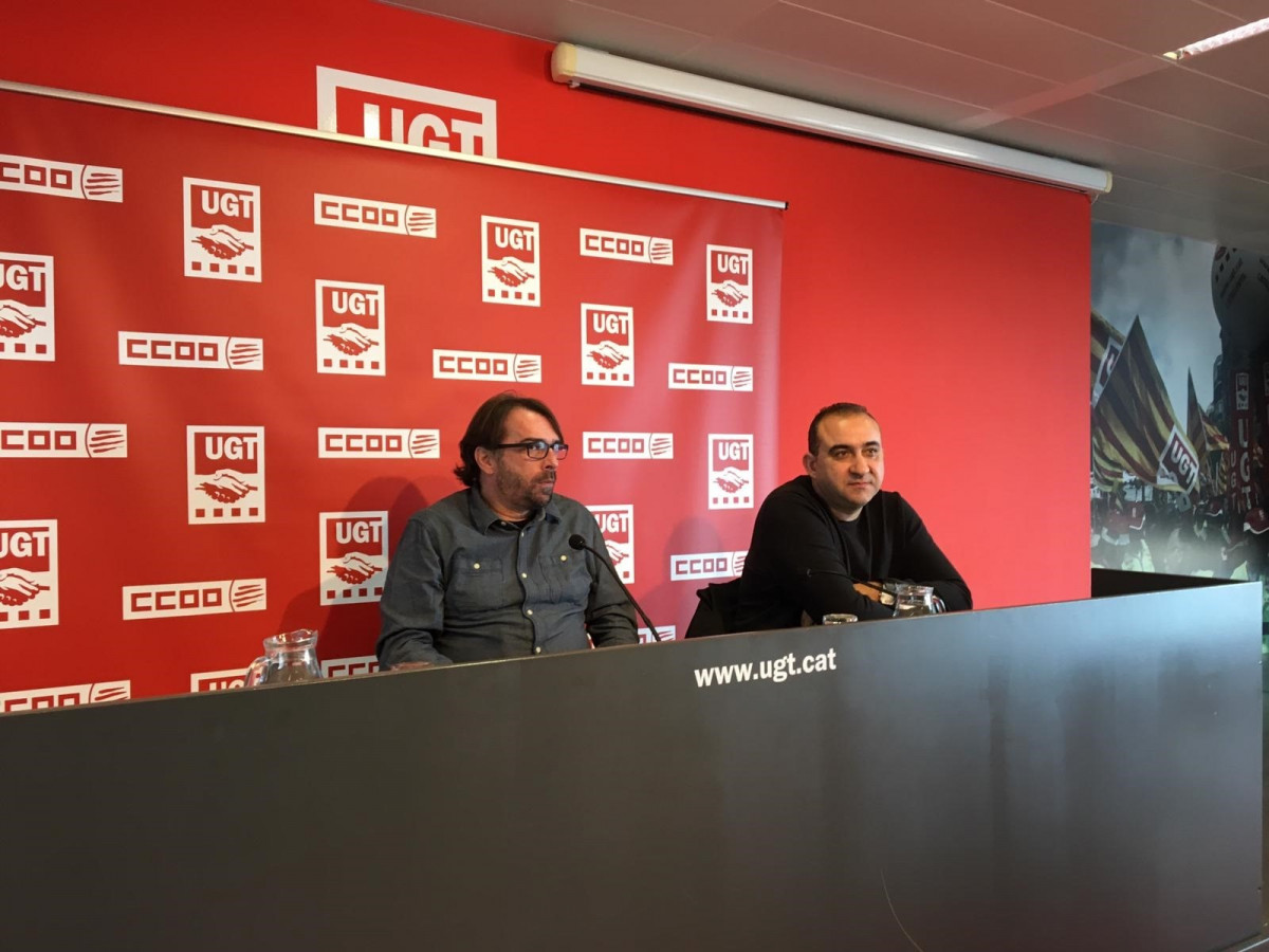Camil Ros (UGT) i Javier Pacheco (CC.OO.)