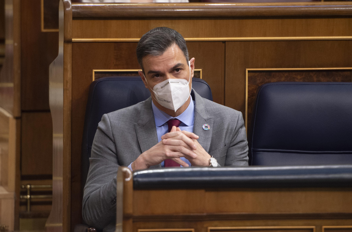 El president de Govern, Pedro Sánchez, durant una sessió plenària al Congrés