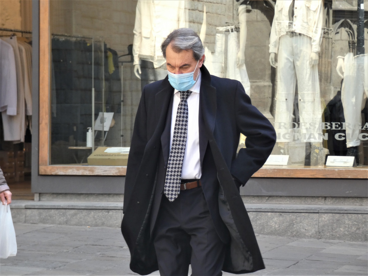 L'expresident de la Generalitat Artur Mas dalt a l'església on s'a celebrat el funeral de l'oncòleg Josep Baselga. Catalunya (Espanya), 25 de març de l'2021.