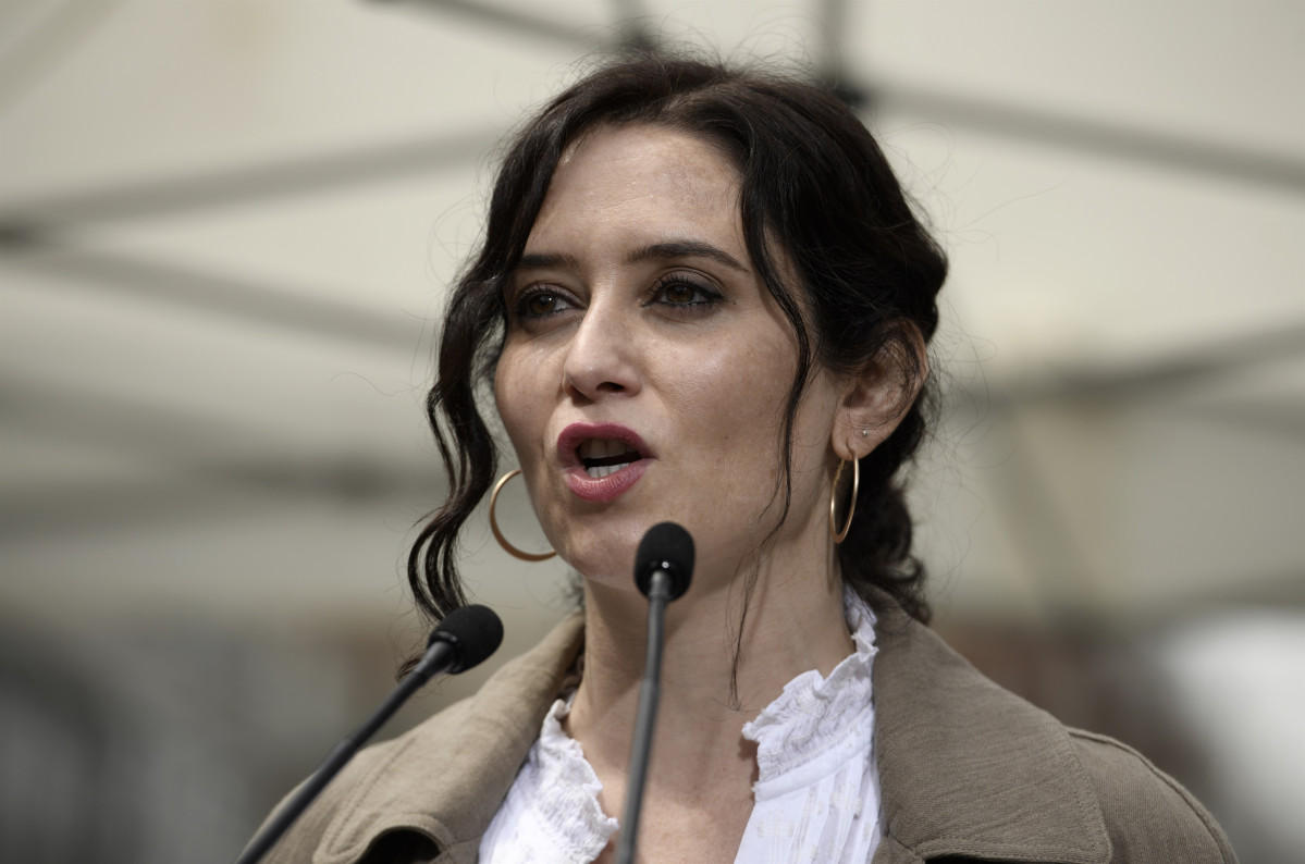 Isabel Díaz Ayuso en un acte de l'PP a Chamberí
