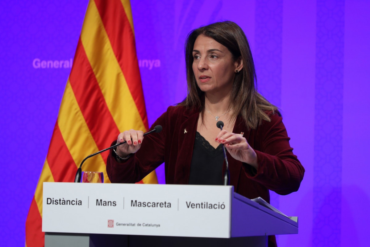 La portaveu de la Generalitat en funcions, Meritxell Budó, en roda de premsa després del Consell Executiu.