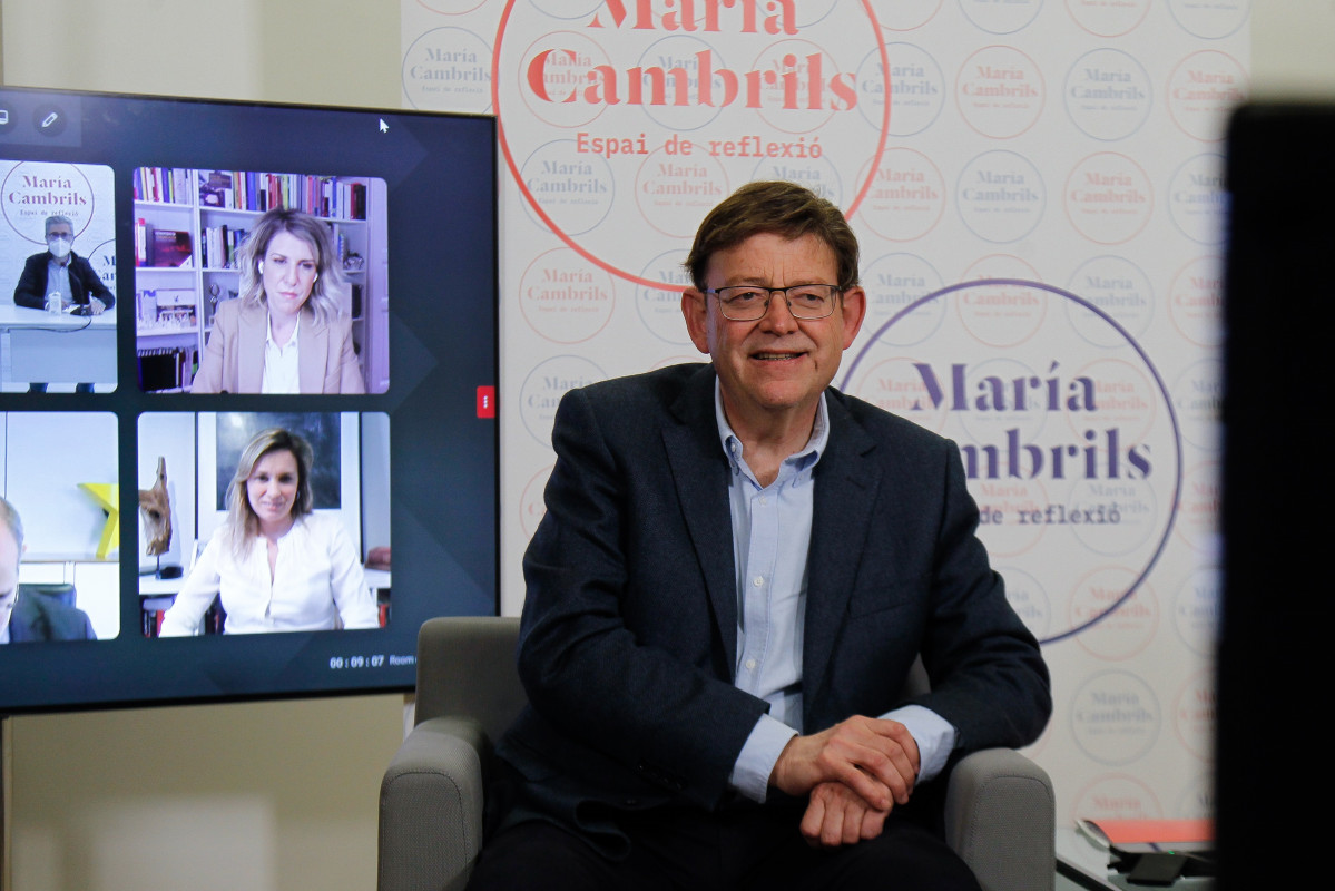 El president de la Generalitat, Ximo Puig, a la videoconferència 'Polarització, un efecte ineludible?'