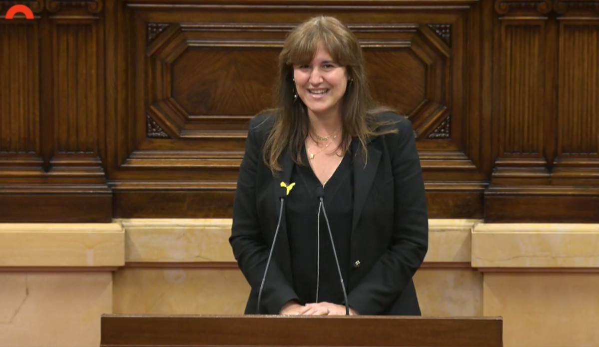 La presidenta de Parlament, Laura Borràs, a l'acte per Sant Jordi 'Lletres a Parlament'.