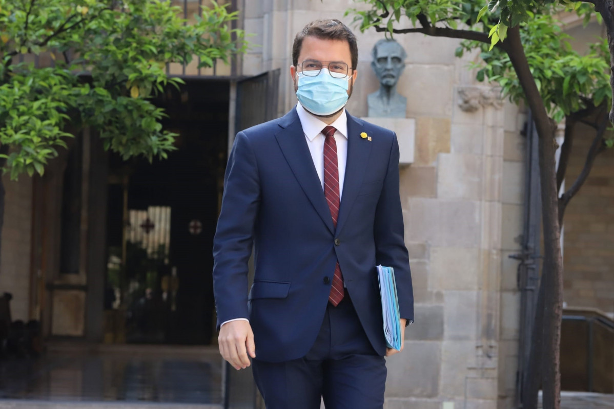 El vicepresident de la Generalitat en funcions, Pere Aragonès, abans de el Consell Executiu d'el 4 de maig.