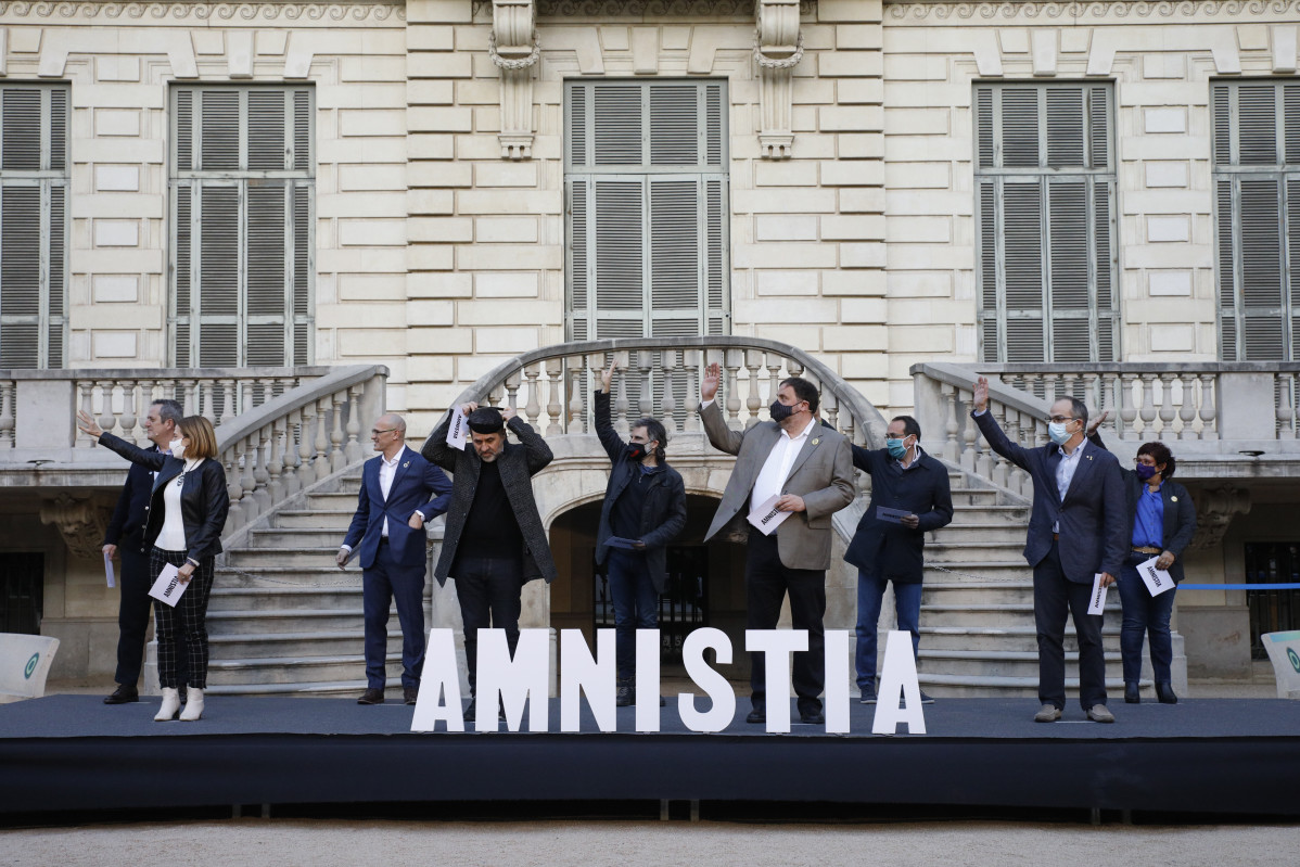 Arxiu - Arxiu - Els presos independentistes catalans durante un acte polític.