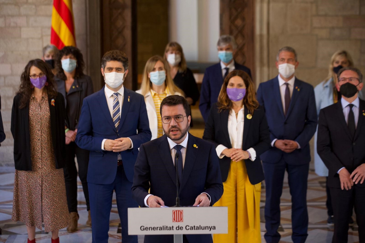 Compareixença de president de la Generalitat, Pere Aragonès, a l'COSTAT de la Generalitat Després dels indults ALS presos de l'1-O.