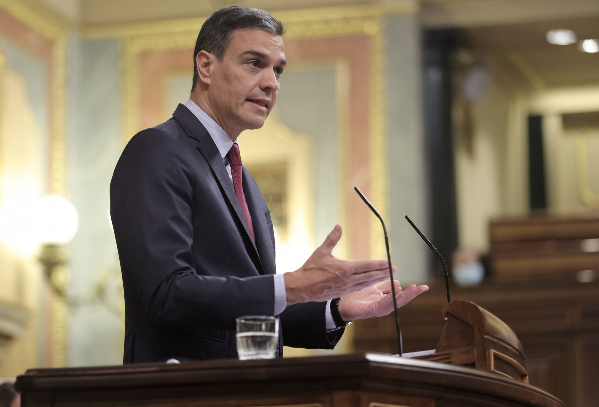 El president de Govern, Pedro Sánchez, intervé en una sessió de control a Govern al Congrés dels Diputats, a 30 de juny de 2021, a Madrid, (Espanya).