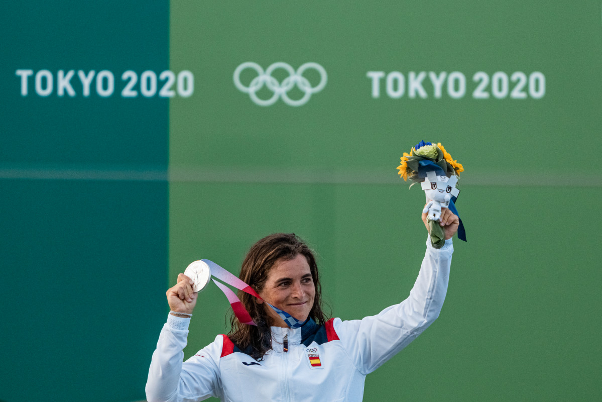 Maialen Chourraut amb la seva medalla de plata aconseguida en els Jocs Olímpics de Tòquio