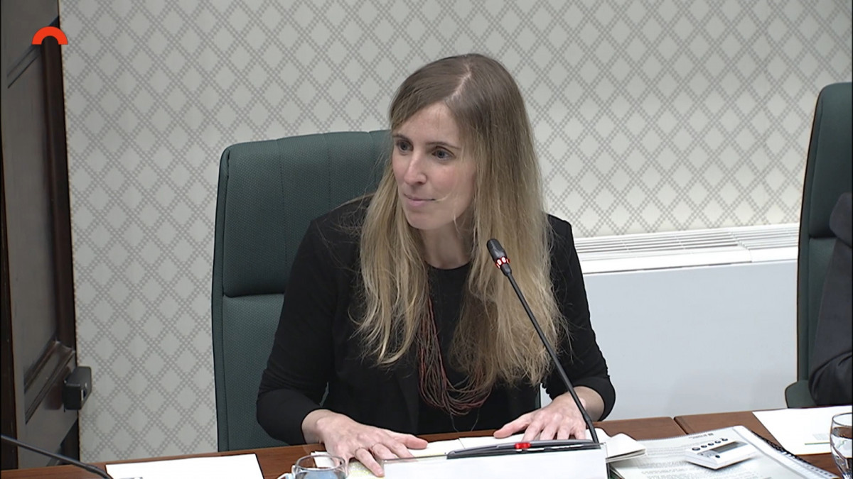 La consellera de la Generalitat Victòria Alsina a la Comissió parlamentària