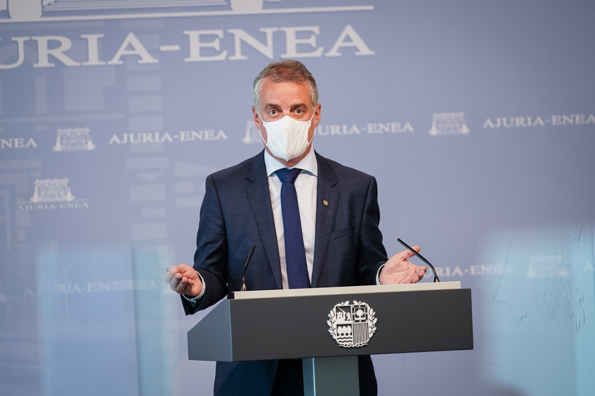 El Lehendakari, Iñigo Urkullu, durant una roda de premsa