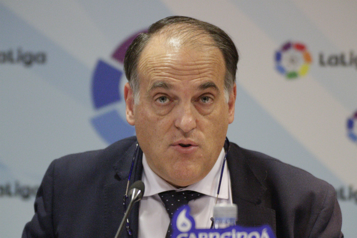 Arxiu - Javier Tebas en roda de premsa després de l'assemblea de la Lliga en 2016
