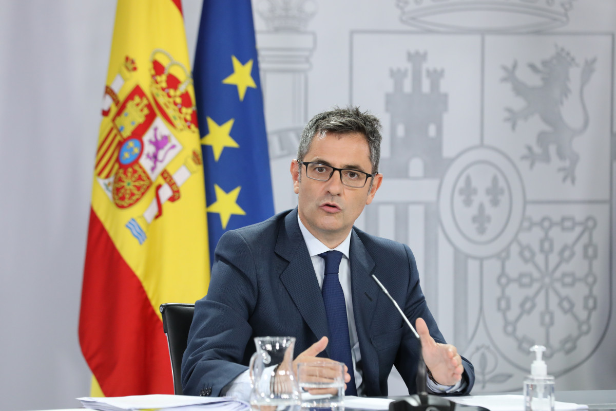El ministre de la Presidència, Relacions amb les Corts i Memòria Democràtica; Félix Bolaños, intervé en una roda de premsa posterior a Consell de Ministres, a 31 d'agost de 2021, a Madrid