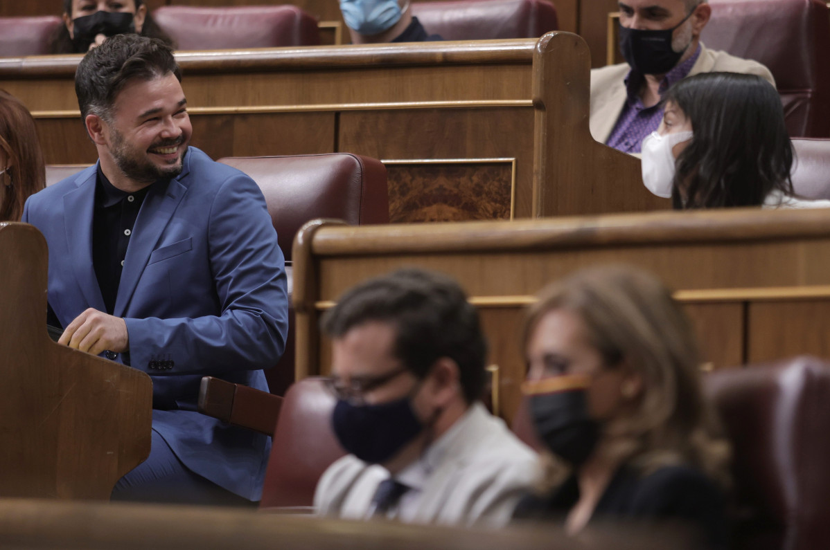 Arxiu - El portaveu d'Esquerra Republicana al Congrés, Gabriel Rufián, en una sessió de control a Govern al Congrés